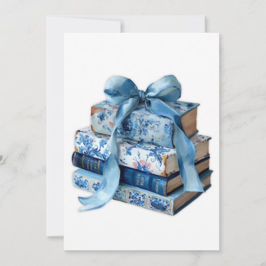 Something Blue Before I Do Bookish Bridal Shower 招待状 (裏面)