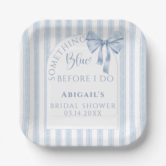 Something Blue Before I Do Bow  ペーパープレート (正面)