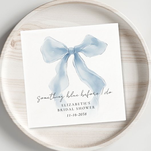 Something Blue Before I Do Bow Bridal Shower スタンダードカクテルナプキン