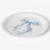 Something Blue Before I Do Bow Bridal Shower ペーパープレート (アングル)