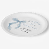 Something Blue Before I Do Bow Bridal Shower ペーパープレート (アングル)