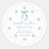 Something Blue Before I Do Bow Bridal Shower ラウンドシール (正面)