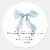 Something Blue Before I Do Bow Bridal Shower ラウンドシール (正面)