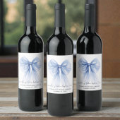 Something Blue Before I Do Bow Bridal Shower ワインラベル