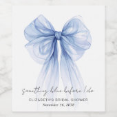 Something Blue Before I Do Bow Bridal Shower ワインラベル (シングルラベル)
