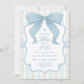 Something Blue Before I Do Bow Bridal Shower 招待状 (正面)