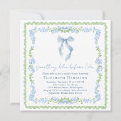 Something Blue Before I Do Bow Bridal Shower 招待状 (正面)