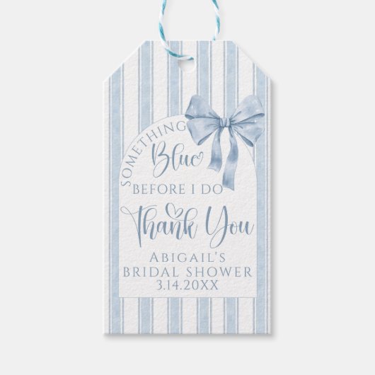 Something Blue Before I Do Bow Thank you ギフトタグ (正面)