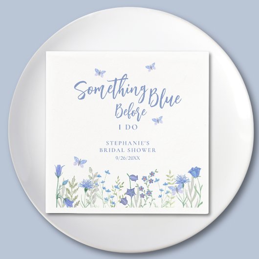 Something Blue Before I Do Bridal Shower スタンダードカクテルナプキン