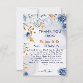 Something Blue Before I Do Bridal Shower Floral サンキューカード