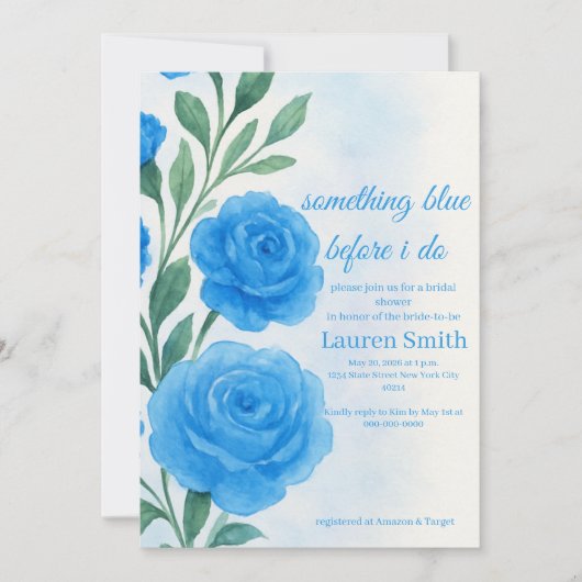Something Blue Before I Do - Bridal Shower Invite  招待状 (正面)