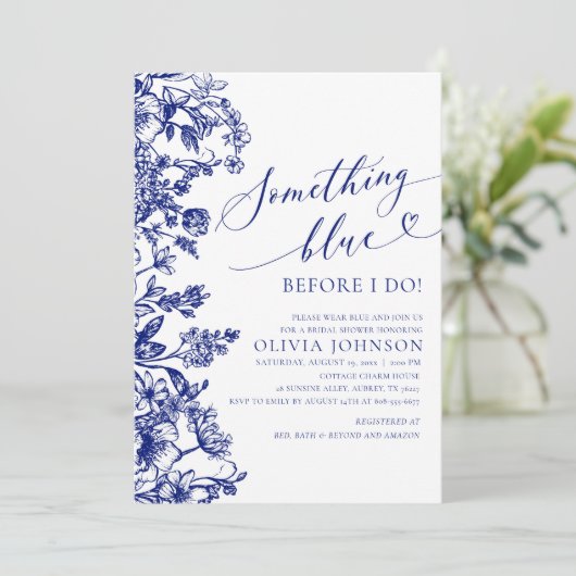 Something Blue Before I do Bridal Shower Invite 招待状 (スタンド正面)