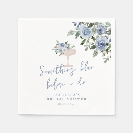Something Blue before I do bridal shower napkins スタンダードカクテルナプキン (正面)
