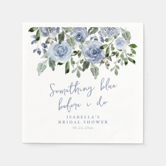 Something Blue before I do bridal shower napkins スタンダードカクテルナプキン (正面)