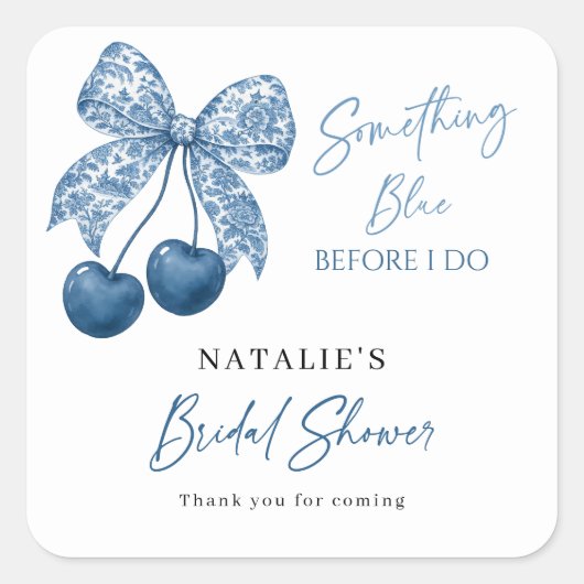 Something Blue Before I Do Bridal Shower Stickers スクエアシール (正面)