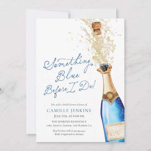 Something Blue Before I do Brunch Bridal Shower 招待状 (正面)