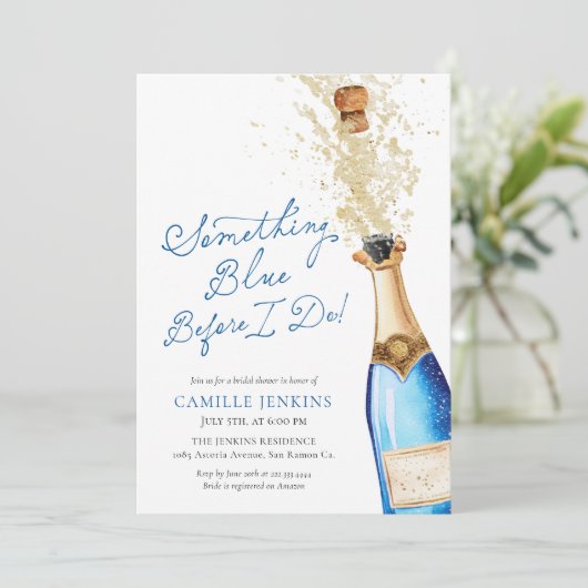 Something Blue Before I do Brunch Bridal Shower 招待状 (スタンド正面)