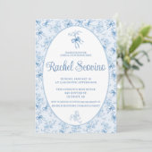 Something Blue before I Do! Coquette Bridal Shower 招待状 (スタンド正面)