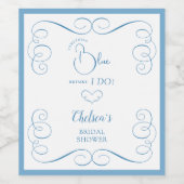 Something Blue Before I Do Elegant Bridal Shower ワインラベル (シングルラベル)