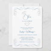 Something Blue Before I Do Elegant Bridal Shower 招待状 (正面)