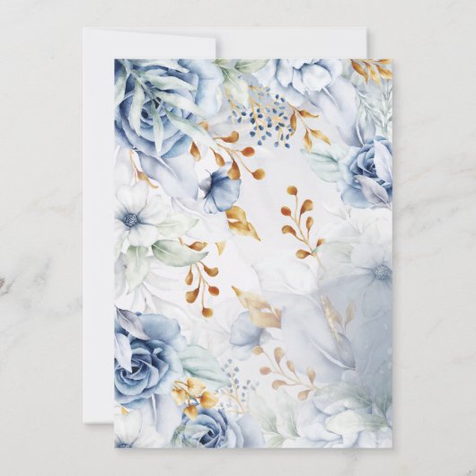 Something Blue Before I Do Elegant Bridal Shower 招待状 (裏面)