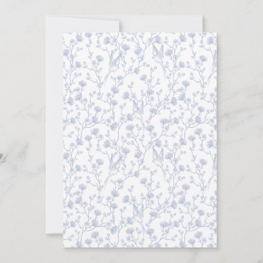 Something Blue Before I Do Elegant Bridal Shower 招待状 (裏面)