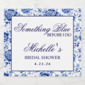 Something Blue Before I Do Floral Bridal Shower スパークリングワインラベル (シングルラベル)