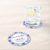 Something Blue Before I Do Floral Bridal Shower  ラウンドペーパーコースター (インサイチュ)