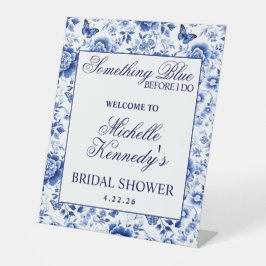 Something Blue Before I Do Floral Bridal Shower 台座サイン