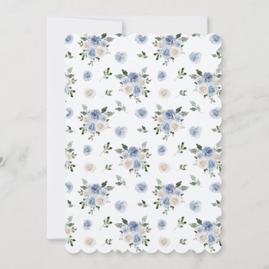 Something Blue Before I Do Floral Bridal Shower 招待状 (裏面)