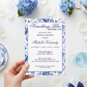 Something Blue Before I Do Floral Bridal Shower  招待状