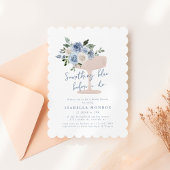 Something Blue Before I Do Floral Bridal Shower 招待状