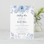 Something Blue Before I Do Floral Bridal Shower 招待状 (スタンド正面)