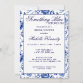 Something Blue Before I Do Floral Bridal Shower  招待状 (正面)