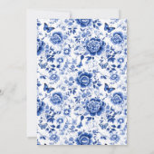 Something Blue Before I Do Floral Bridal Shower  招待状 (裏面)