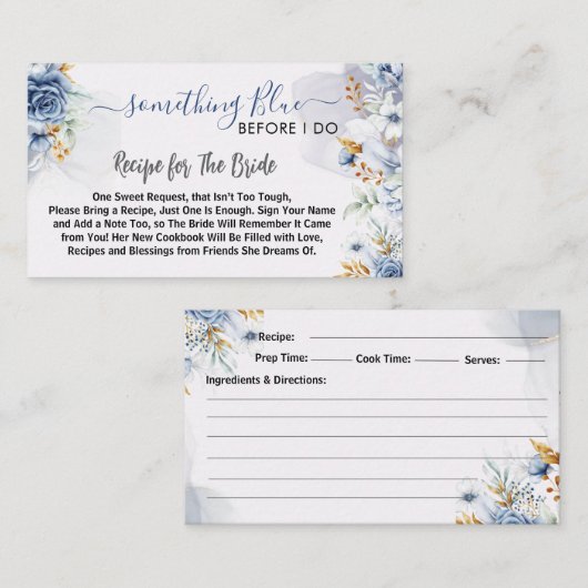Something Blue Before I do floral Recipe エンクロージャーカード (正面/裏面)