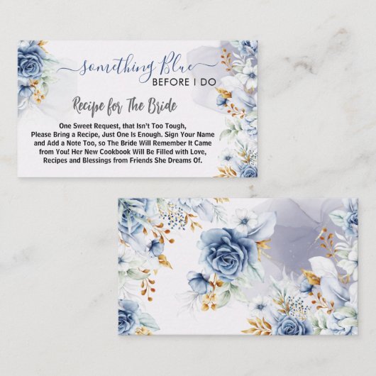 Something Blue Before I do floral Recipe エンクロージャーカード (正面/裏面)