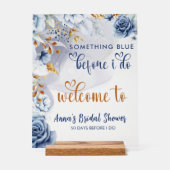 Something Blue Before I Do Floral Welcome アクリルサイン (正面)