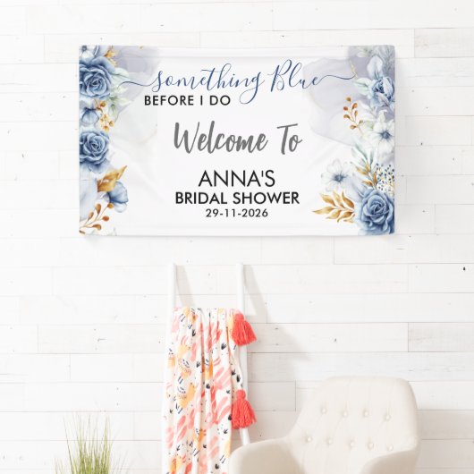 Something Blue Before I Do Floral Welcome 横断幕 (インサイチュ)