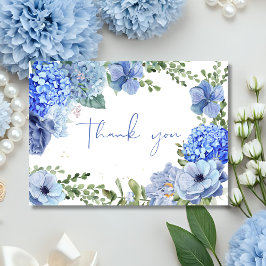 Something blue before i do hydrangea bridal shower サンキューカード