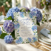 Something Blue Before I Do Hydrangea Bridal Shower 招待状