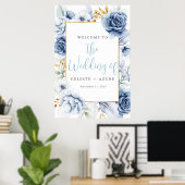 Something Blue Before I Do I Doフローラウェルカムサイン ポスター (ホームオフィス)