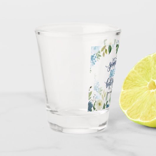 Something Blue Before I Do Navy Floral ショットグラス (左)
