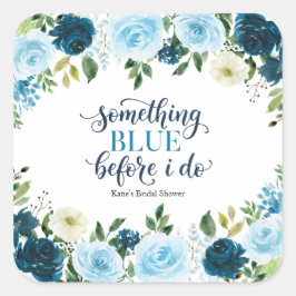 Something Blue Before I Do Navy Floral Bridal Show スクエアシール