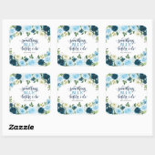 Something Blue Before I Do Navy Floral Bridal Show スクエアシール (シート)