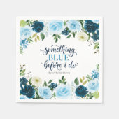 Something Blue Before I Do Navy Floral Bridal Show スタンダードカクテルナプキン (正面)