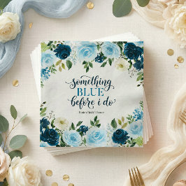 Something Blue Before I Do Navy Floral Bridal Show スタンダードカクテルナプキン