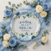 Something Blue Before I Do Navy Floral Bridal Show ペーパープレート