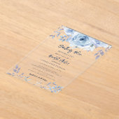 Something Blue Before I Do Script Bridal Shower アクリル招待状 (レイダウン)