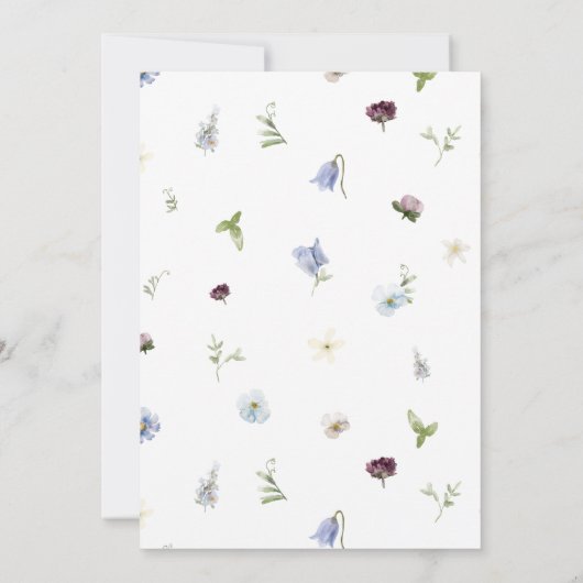 Something Blue Before I Do Wildflower Shower 招待状 (裏面)